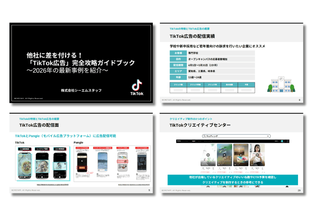 他社に差を付ける!「TikTok広告」完全攻略ガイドブック~2026年の最新事例を紹介~